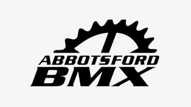 Abbotsford BMX logo with a gear in behind the text